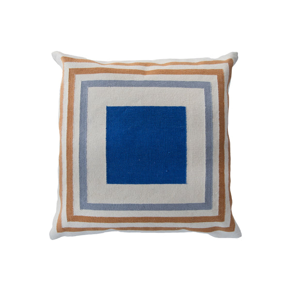 Leah 18 Square Embellished Decorative Throw Pillow Blue
